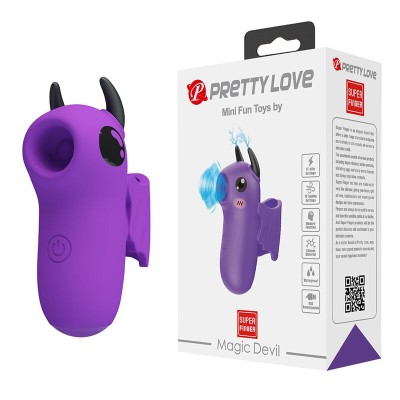 PRETTY LOVE - ESTIMULADOR DE DEDOS RECARREGÁVEL ROXO MAGIC DEVIL - D-246032 - Dona Pimenta