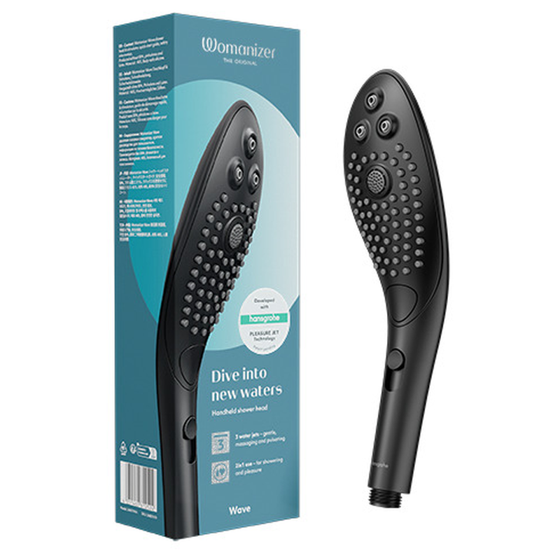 WOMANIZER - CHUVEIRO ESTIMULANTE CLITORIAL WAVE PRETO - D-245109 - Dona Pimenta