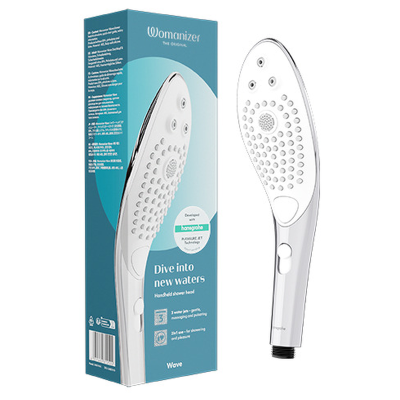 Chuveiro estimulador clitoriano WOMANIZER - Wave, cromado - D-245110 - Dona Pimenta