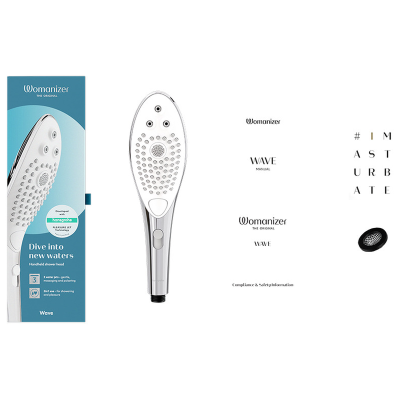 Chuveiro estimulador clitoriano WOMANIZER - Wave, cromado - D-245110 - Dona Pimenta