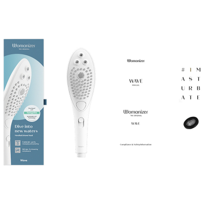 WOMANIZER - CHUVEIRO ESTIMULANTE CLITORIAL WAVE BRANCO - D-245111 - Dona Pimenta