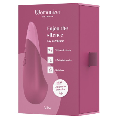 WOMANIZER - VIBE VIBE VIBRADOR SILENCIOSO DE USO INTERNO ROSA ESCURO - D-245107 - Dona Pimenta