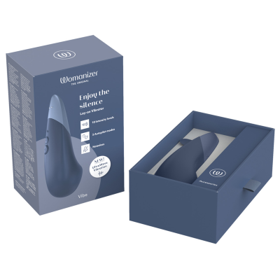 WOMANIZER - VIBE VIBRADOR SILENCIOSO DE USO À DIRETA AZUL ESCURO - D-245108 - Dona Pimenta