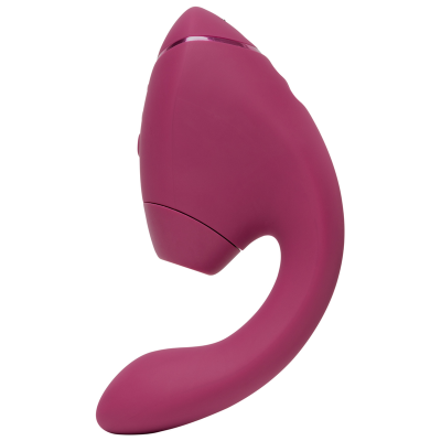 WOMANIZER - DUO NEXT ESTIMULADOR DUPLO DE CLITOR E PONTO G ROSA ESCURO - D-245097 - Dona Pimenta