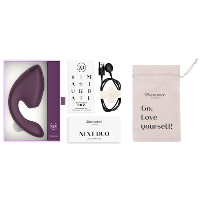 WOMANIZER - DUO NEXT Estimulador Duplo de Clitóris e Ponto G Roxo Escuro - D-245098 - Dona Pimenta