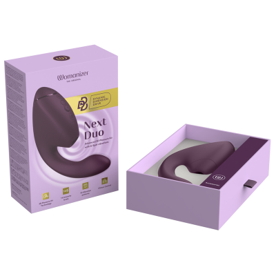 WOMANIZER - DUO NEXT Estimulador Duplo de Clitóris e Ponto G Roxo Escuro - D-245098 - Dona Pimenta