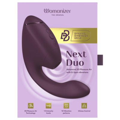 WOMANIZER - DUO NEXT Estimulador Duplo de Clitóris e Ponto G Roxo Escuro - D-245098 - Dona Pimenta