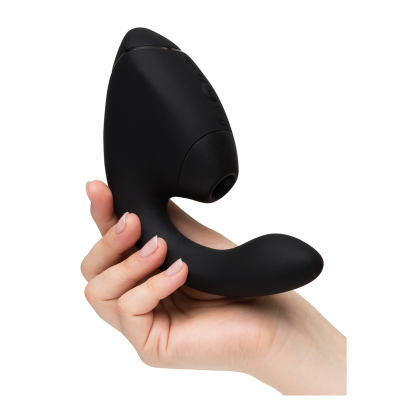 WOMANIZER - DUO NEXT ESTIMULADOR DUPLO DE CLITOR E PONTO G PRETO - D-245099 - Dona Pimenta