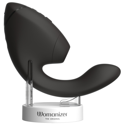 WOMANIZER - DUO NEXT ESTIMULADOR DUPLO DE CLITOR E PONTO G PRETO - D-245099 - Dona Pimenta