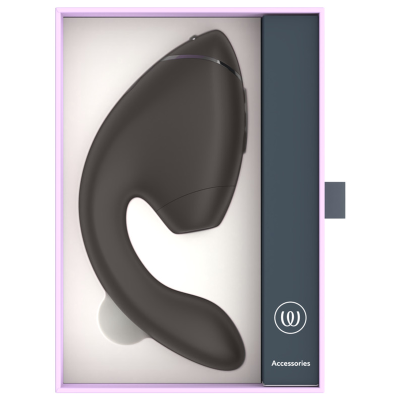 WOMANIZER - DUO NEXT ESTIMULADOR DUPLO DE CLITOR E PONTO G PRETO - D-245099 - Dona Pimenta