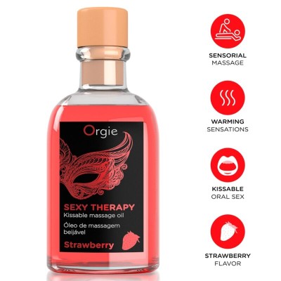 ORGIE - MASSAGEM LÁBIOS MORANGO BEIJÁVEL CONJUNTO DE MASSAGEM BEIJÁVEL 100 ML - D-246787 - Dona Pimenta