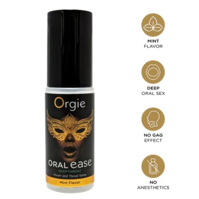ORGIE - SPRAY PARA BOCA E GARGANTA ORAL EASE, SABOR MENTA, 50 ML - D-246769 - Dona Pimenta