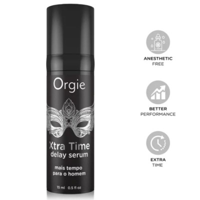ORGIE - XTRA TIME SILICONE DELAY SERUM SEM ANESTÉSICO 15 ML - D-246767 - Dona Pimenta