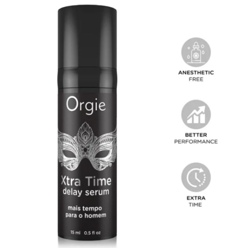 ORGIE - XTRA TIME SILICONE DELAY SERUM SEM ANESTÉSICO 15 ML - D-246767 - Dona Pimenta