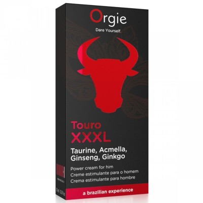 ORGIE - TOURO XXXL CREME AUMENTADOR E AMPLIADOR DE EREÇÃO 15 ML - D-246761 - Dona Pimenta