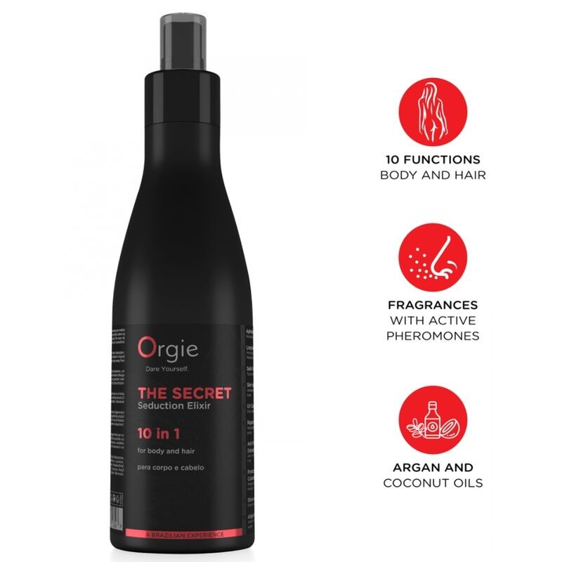 ORGIE - O ELIXIR SECRETO DA SEDUÇÃO 10 EM 1 LOÇÃO PARA CORPO E CABELO 200 ML - D-246795 - Dona Pimenta