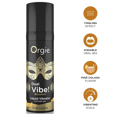 ORGIE - VIBE DUPLA! VIBRADOR LÍQUIDO BEIJÁVEL PIÑA COLADA 15 ML - D-246744 - Dona Pimenta