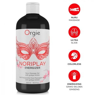 ORGIE - NORIPLAY ENERGIZER GEL DE MASSAGEM NURU CORPO A CORPO 500 ML - D-246789 - Dona Pimenta