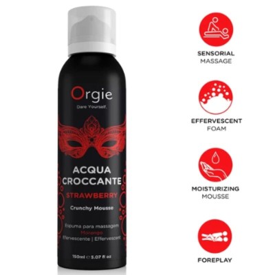 ORGIE - ACQUA CROCCANTE MOUSSE DE MASSAGEM CROCANTE DE MORANGO 150 ML - D-246793 - Dona Pimenta
