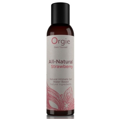 ORGIE - GEL ÍNTIMO À BASE DE ÁGUA DE MORANGO TOTALMENTE NATURAL 150 ML - D-246808 - Dona Pimenta