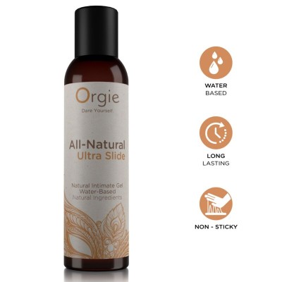 ORGIE - GEL ÍNTIMO À BASE DE ÁGUA ULTRA DESLIZANTE, TOTALMENTE NATURAL, 150 ML - D-246809 - Dona Pimenta