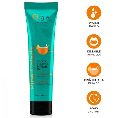ORGIE - LUBRIFICANTE EM TUBO COQUETEL PIÑA COLADA BEIJÁVEL GEL ÍNTIMO À BASE DE ÁGUA 100 ML - D-246820 - Dona Pimenta