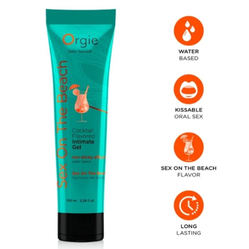ORGIE - LUBRIFICANTE EM TUBO COQUETEL SEXO NA PRAIA BEIJÁVEL GEL ÍNTIMO À BASE DE ÁGUA 100 ML - D-246822 - Dona Pimenta