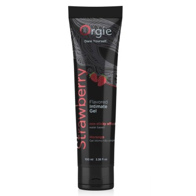 ORGIE - LUBRIFICANTE EM TUBO SABOR MORANGO, GEL ÍNTIMO À BASE DE ÁGUA, 100 ML - D-246826 - Dona Pimenta
