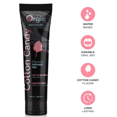 ORGIE - LUBRIFICANTE EM TUBO COM AROMA DE ALGODÃO DOCE, BEIJÁVEL, GEL ÍNTIMO À BASE DE ÁGUA, 100 ML - D-246827 - Dona Pimenta