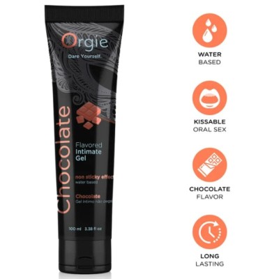 ORGIE - LUBRIFICANTE EM TUBO CHOCOLATE BEIJÁVEL GEL ÍNTIMO À BASE DE ÁGUA 100 ML - D-246828 - Dona Pimenta