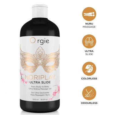ORGIE - NORIPLAY ULTRA SLIDE GEL DE MASSAGEM NURU CORPO A CORPO 500 ML - D-246788 - Dona Pimenta