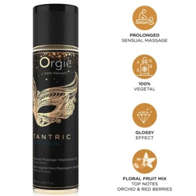 ORGIE - RITUAL DE AMOR TÂNTRICA MASSAGEM SENSUAL ÓLEO VEGETAL 200 ML - D-246778 - Dona Pimenta