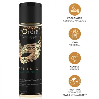 ORGIE - ÓLEO VEGETAL PARA MASSAGEM SENSUAL COM AROMA CELESTIAL TÂNTRICA 200 ML - D-246780 - Dona Pimenta