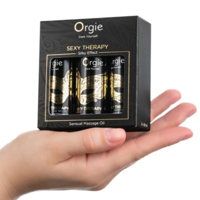 ORGIE - COLEÇÃO MINI DE ÓLEOS DE MASSAGEM SENSUAL PARA TERAPIA SEXUAL 3 X 30 ML - D-246781 - Dona Pimenta