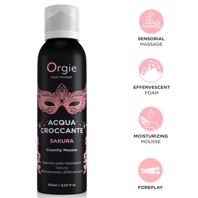 ORGIE - ACQUA CROCCANTE SAKURA MOUSSE DE MASSAGEM CROCANTE 150 ML - D-246792 - Dona Pimenta