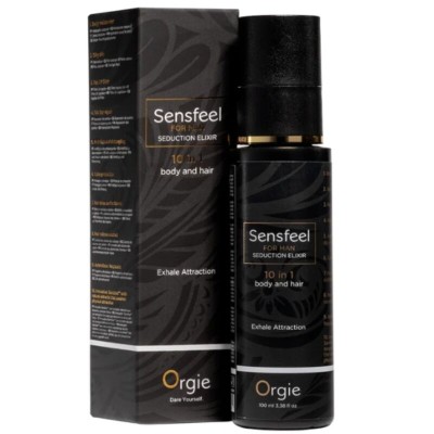 ORGIE - SENSFEEL PARA HOMENS ELIXIR DE SEDUÇÃO 10 EM 1 PARA CORPO E CABELO 100 ML - D-246801 - Dona Pimenta