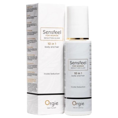 ORGIE - SENSFEEL ELIXIR DE SEDUÇÃO FEMININO 10 EM 1 PARA CORPO E CABELO 100 ML - D-246800 - Dona Pimenta