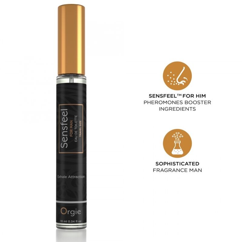 ORGIE - SENSFEEL FOR MAN EAU DE TOILETTE COM FERÔMONO - TAMANHO VIAGEM 10 ML - D-246797 - Dona Pimenta