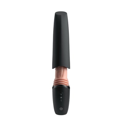 KING COCK PLUS - DILDO DE SILICONE PROFISSIONAL COM ACELERADOR, VIBRAÇÃO E LUZ DE AQUECIMENTO 12,7 CM - D-246886 - Dona Pimenta