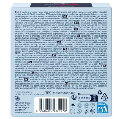 MISTER SIZE - PACOTE DE AMOSTRA DE PRESERVATIVOS TAMANHO 60-64-69 MM (3 UNIDADES) - D-242292 - Dona Pimenta