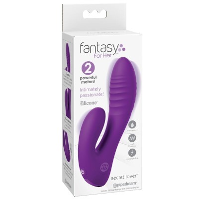 FANTASY FOR HER - VIBRADOR SECRET LOVER DE PONTOS DUPLOS PARA CLITÓRIS, RECARREGÁVEL, ROXO - D-246883 - Dona Pimenta