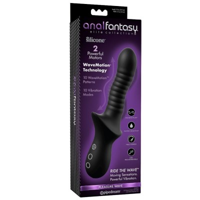 ANAL FANTASY ELITE - MASSAGEADOR ANAL RECARREGÁVEL PRETO PLEASURE WAVE - D-246880 - Dona Pimenta