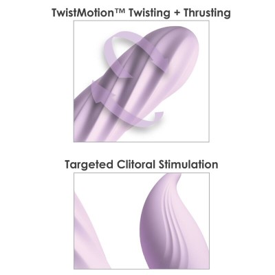 FANTASY FOR HER - VIBRADOR FANTASY TWIST TWISTMOTION COM ROTAÇÃO E EMPURRAÇÃO ROXO - D-246884 - Dona Pimenta