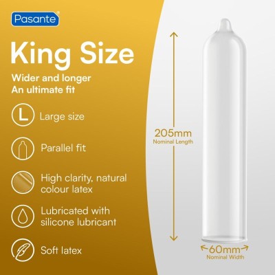 Preservativos PASANTE TAMANHO KING 3 UNIDADES - D-225492 - Dona Pimenta