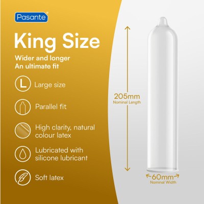 Preservativos PASANTE CAIXA KING SIZE 144 UNIDADES - D-228841 - Dona Pimenta