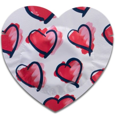 PASANTE - SACO FORMA CORAÇÃO VERMELHO PRESERVATIVOS 144 UNIDADES - D-236446 - Dona Pimenta