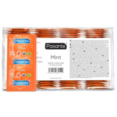 PASANTE - SACO DE PRESERVATIVOS SABOR HORTELÃ 144 UNIDADES - D-236441 - Dona Pimenta