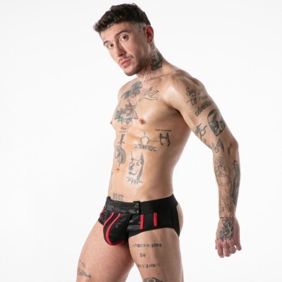 LOCKER GEAR - CUECA JOCK STOCK COM ACESSO MILITAR COMPLETO VERMELHA S - D-246654 - Dona Pimenta