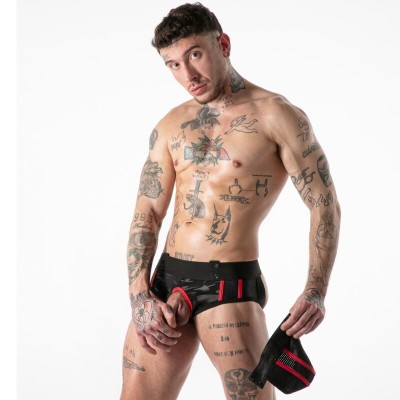 LOCKER GEAR - CUECA JOCK STOCK COM ACESSO MILITAR COMPLETO VERMELHA S - D-246654 - Dona Pimenta