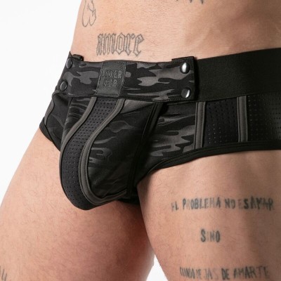 LOCKER GEAR - CUECA JOCK STOCK COM ACESSO MILITAR COMPLETO VERMELHA S - D-246654 - Dona Pimenta